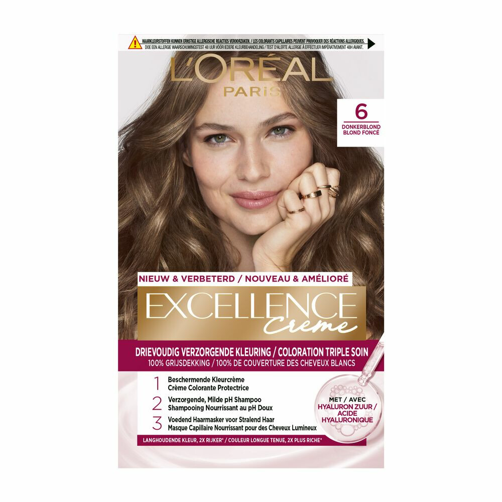 L'Oréal Excellence Crème Permanente Crèmekleuring 6 Donkerblond