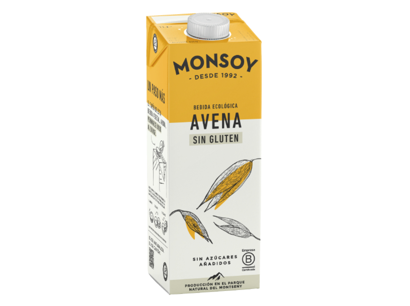 BEBIDA AVEIA MONSOY AVEIA SEM GLÚTEN BIO 1 L