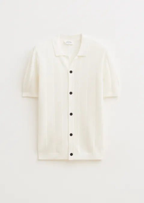 Vest met crochet detail off-white (WIT.O)