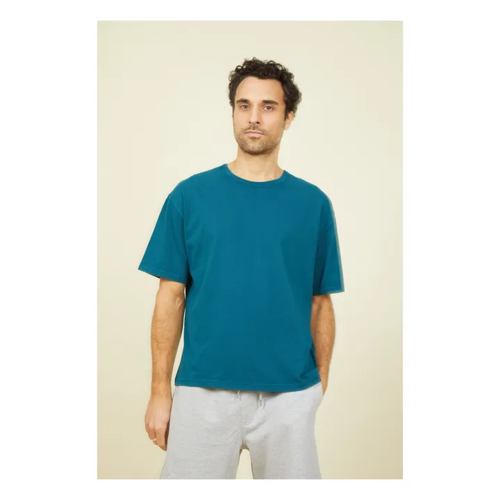SMALLABLE BASICS T-Shirt Homme Oversize Coton Bio | Vert canard