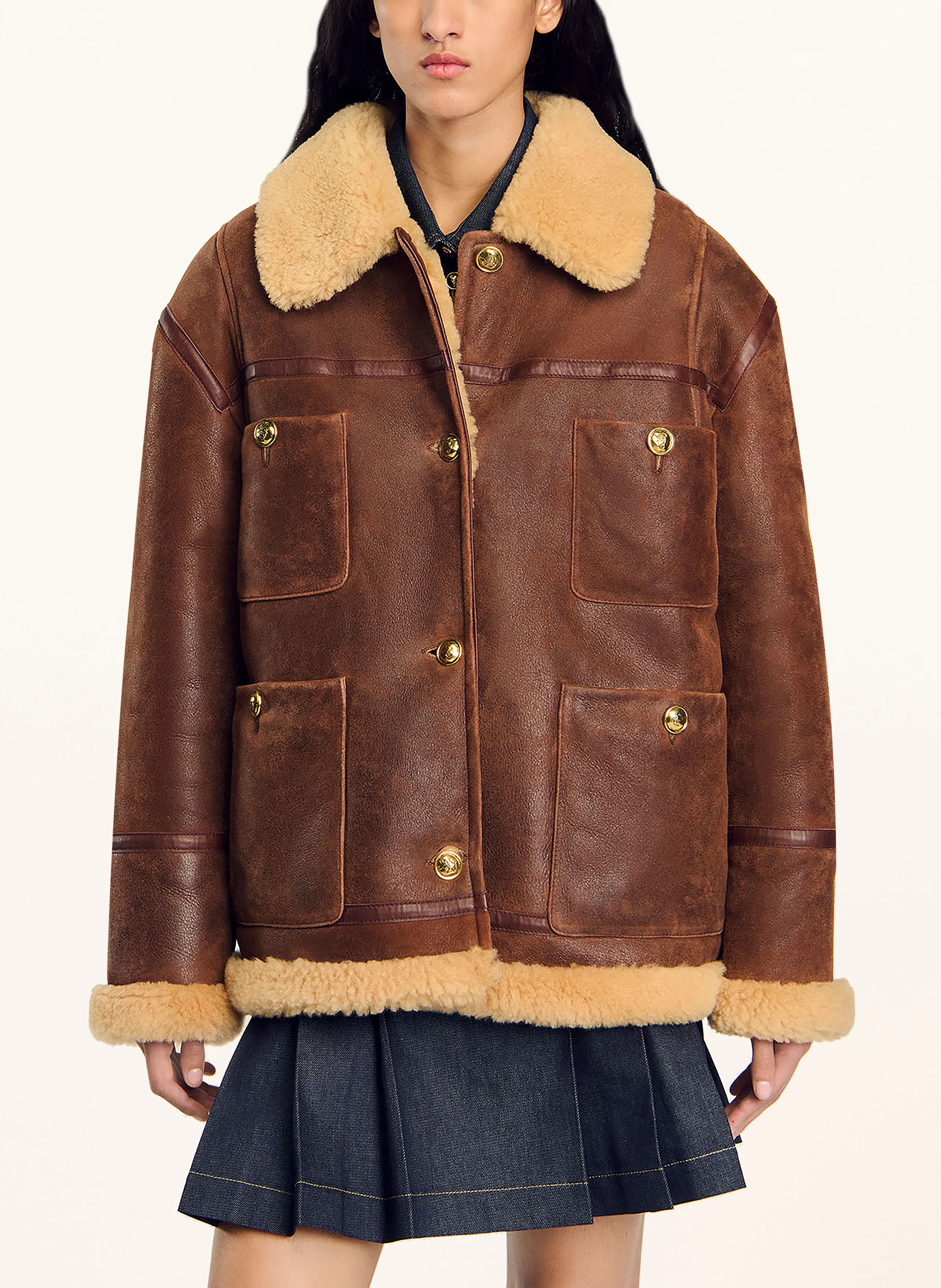 SANDRO Lederjacke