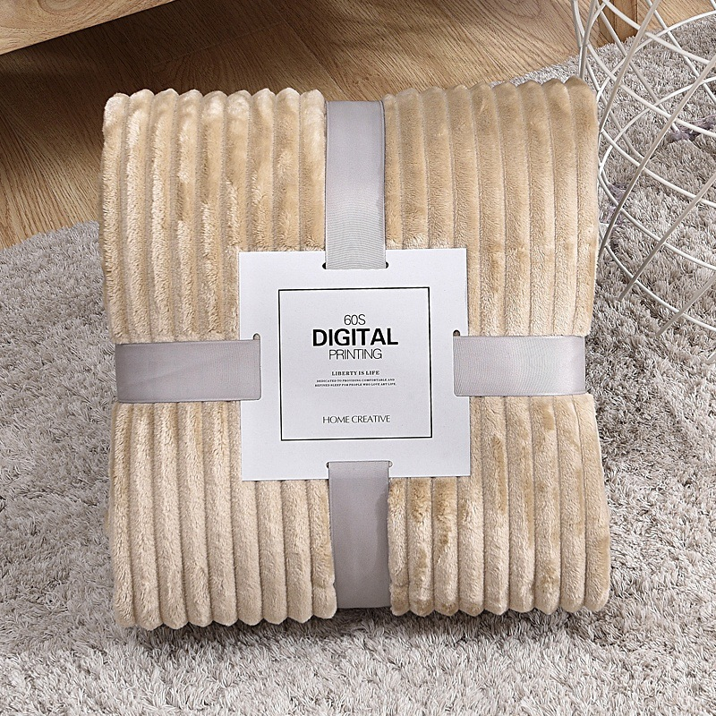(140x200cm) Weiche Kuschel Decke TV Lounge Plüschdecke - Beige