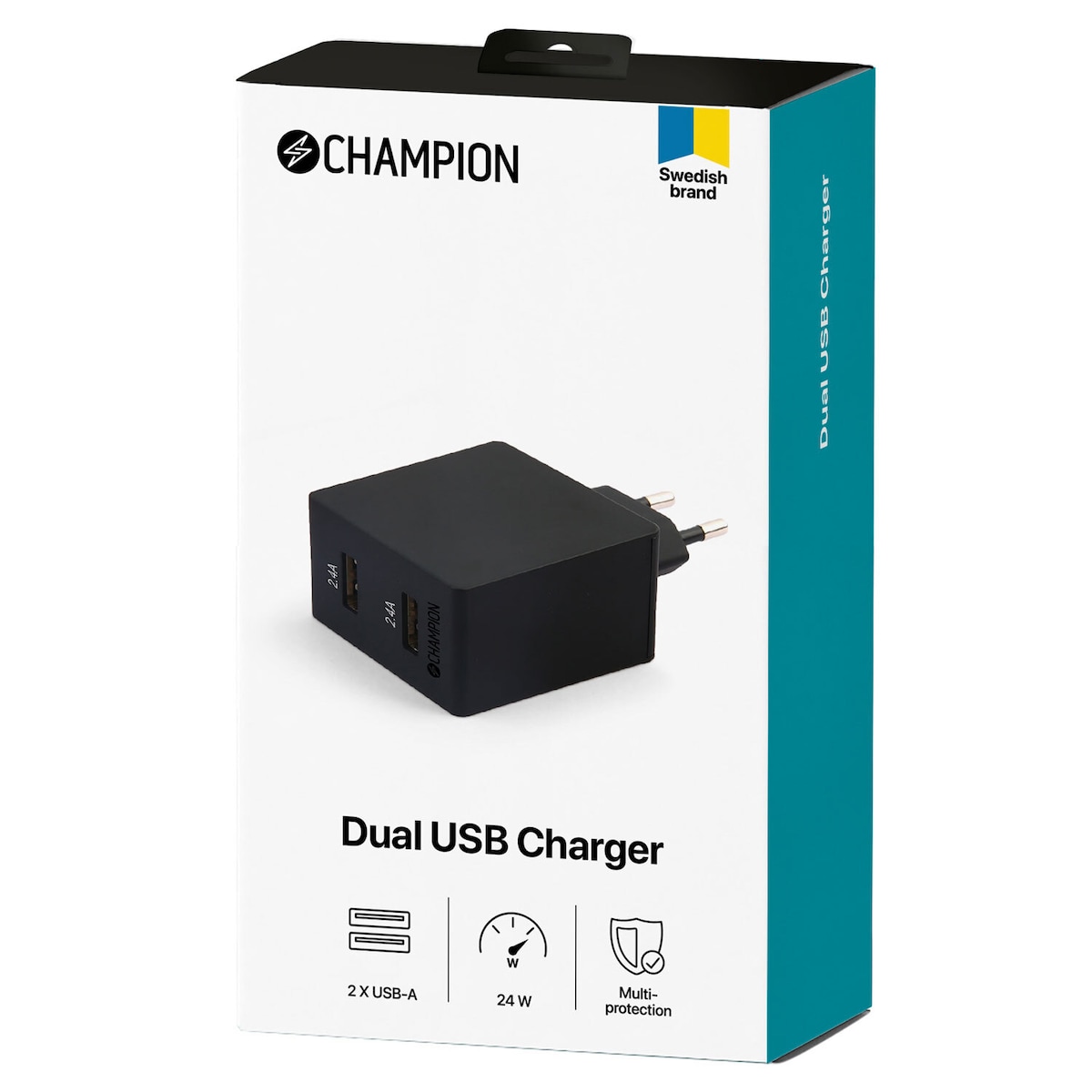 Champion Lader 24W 2-Port Sort