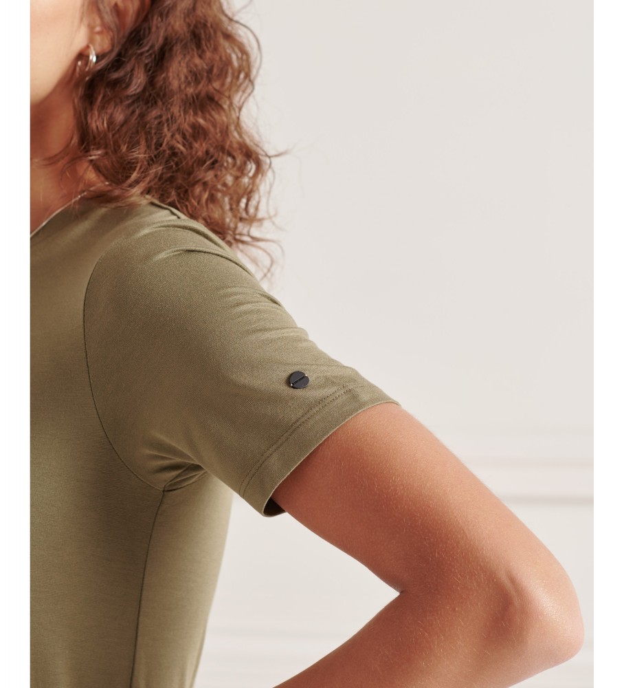Vestido camiseta verde com cordão da Superdry