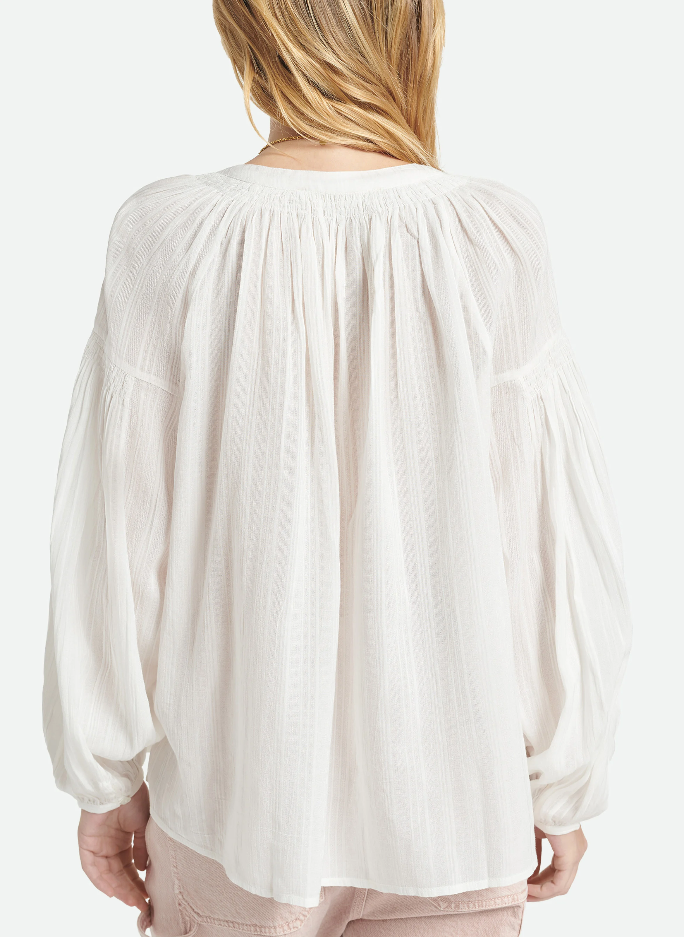 NIPOA - Chemise ample col tunisien | Blanc