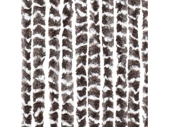 Rideau anti-mouches marron et blanc 56x200 cm chenille
