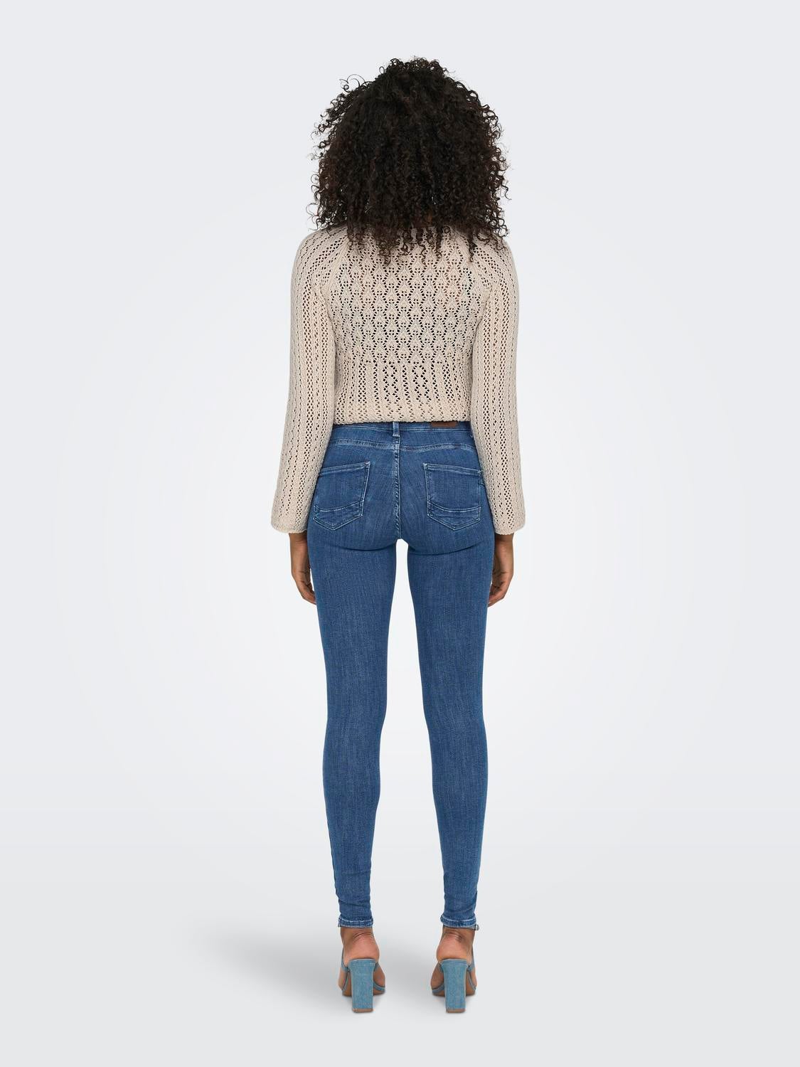 ONLPOWER Mittlere Taille Skinny Fit Jeans Dark Blue Denim