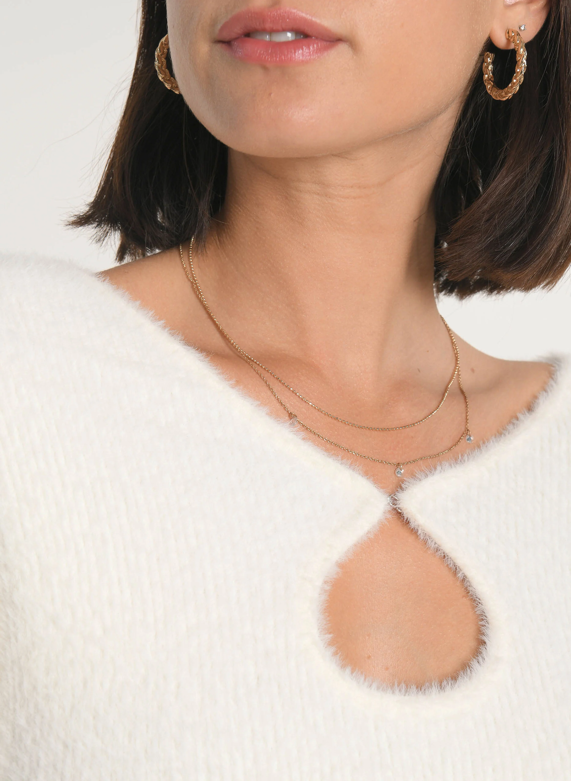 MYLO - Pull oversize en maille | Blanc