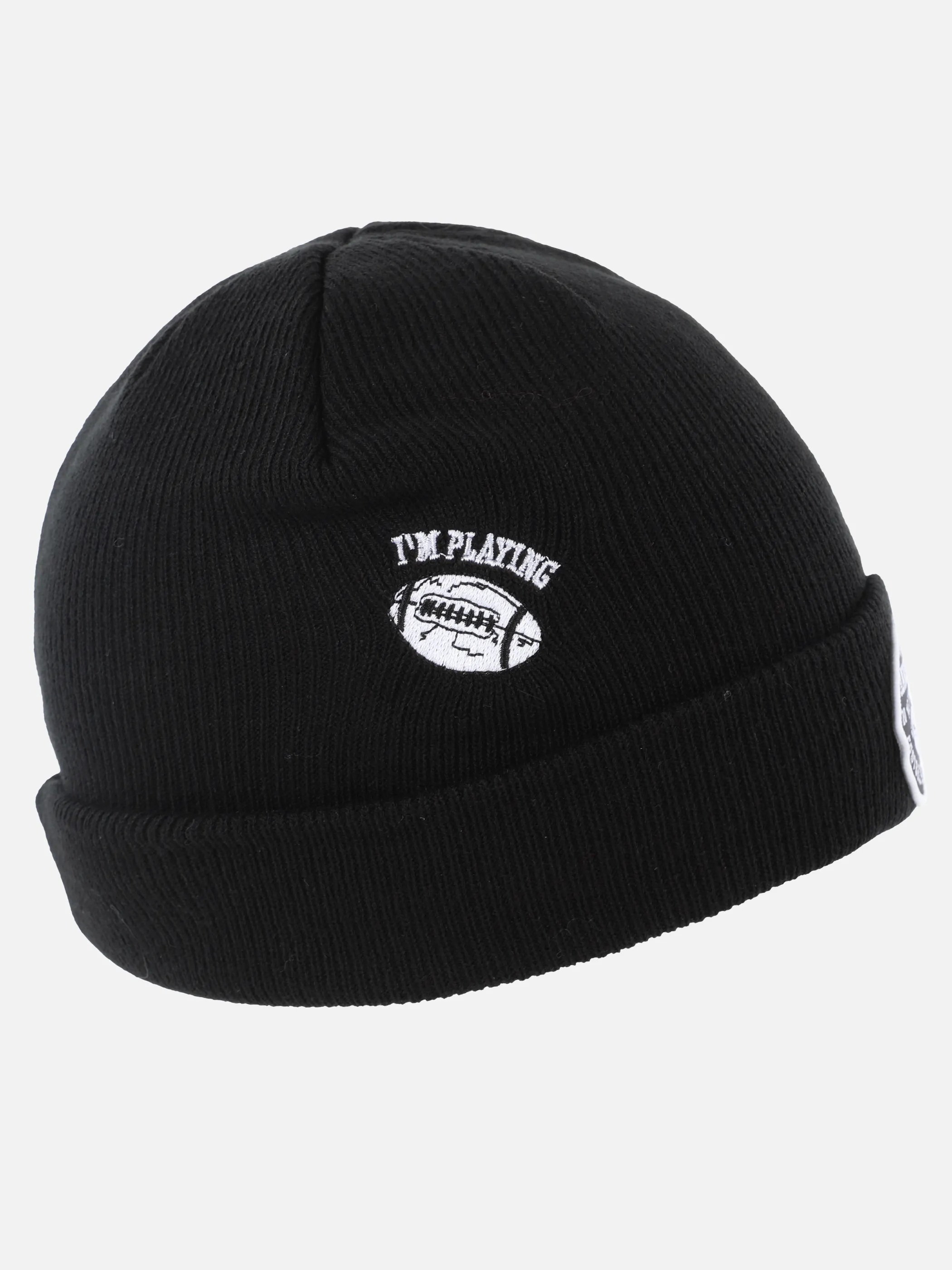 Jungen Strickmütze mit Stickerei