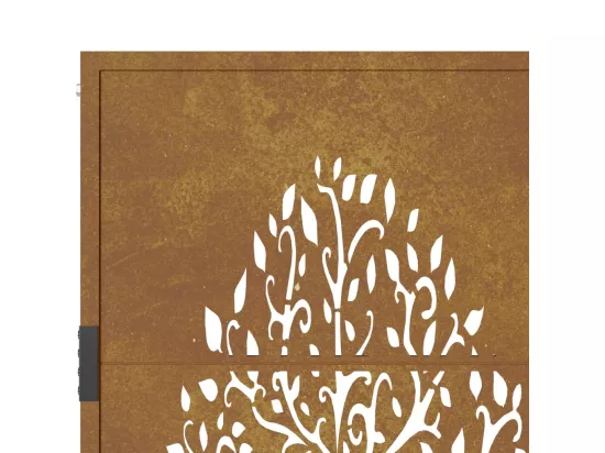 Portail de jardin 105x80 cm acier corten conception de l'arbre