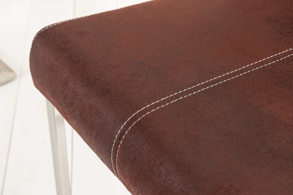 Freischwinger Stuhl SAMSON dark coffee Edelstahlrahmen mit Komfortgriff
