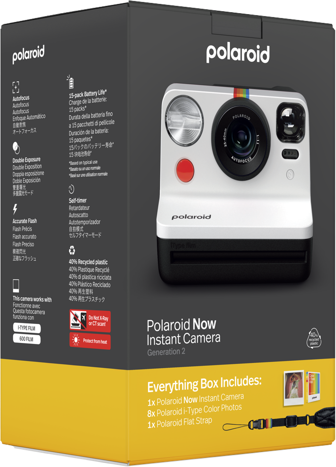 Polaroid - Now Gen 2 E-Box Kamera Limited Edition - Sort & Hvid