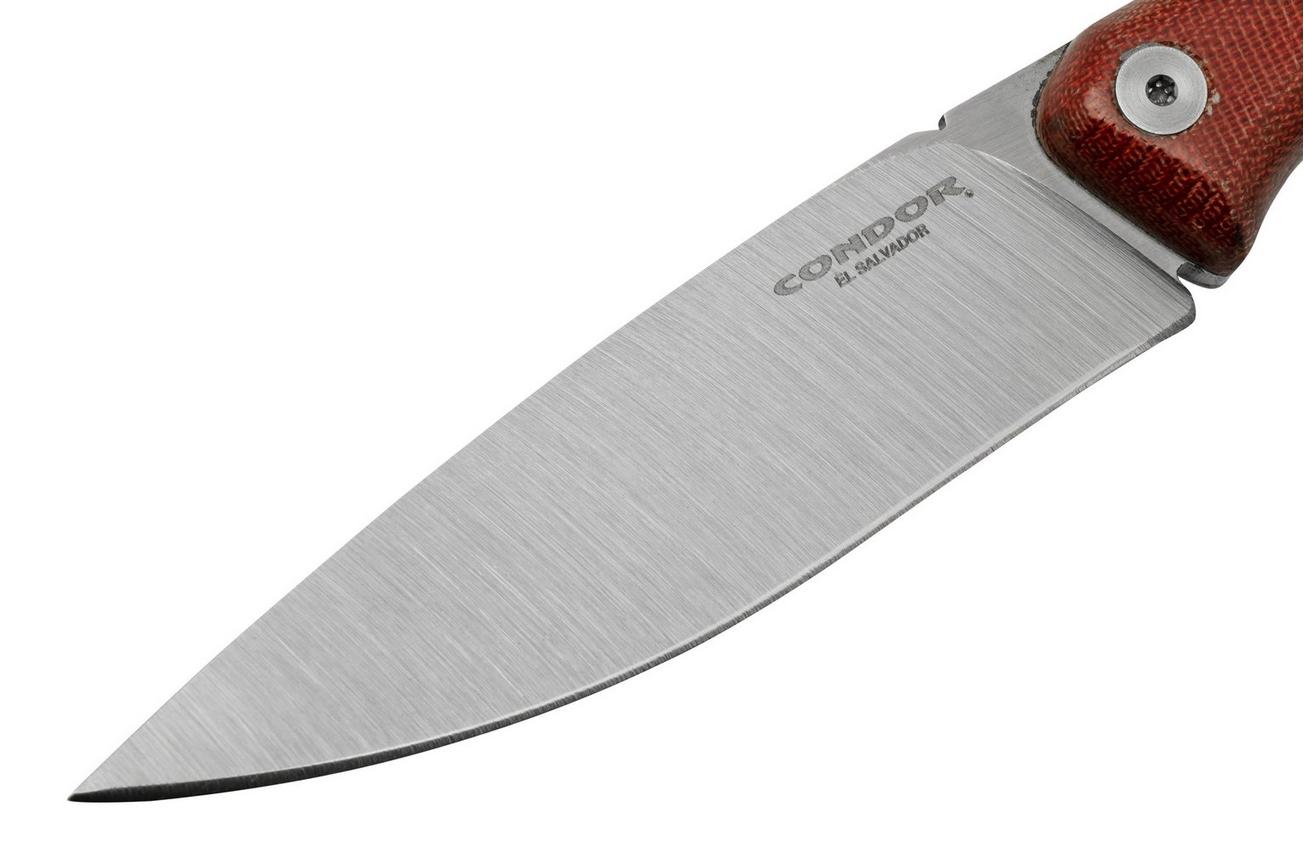 Condor Sport X.E.R.O. Campfire Knife 2844-43SK, Sandvik 14C28N Stainless Steel, Red Micarta, vaststaand mes