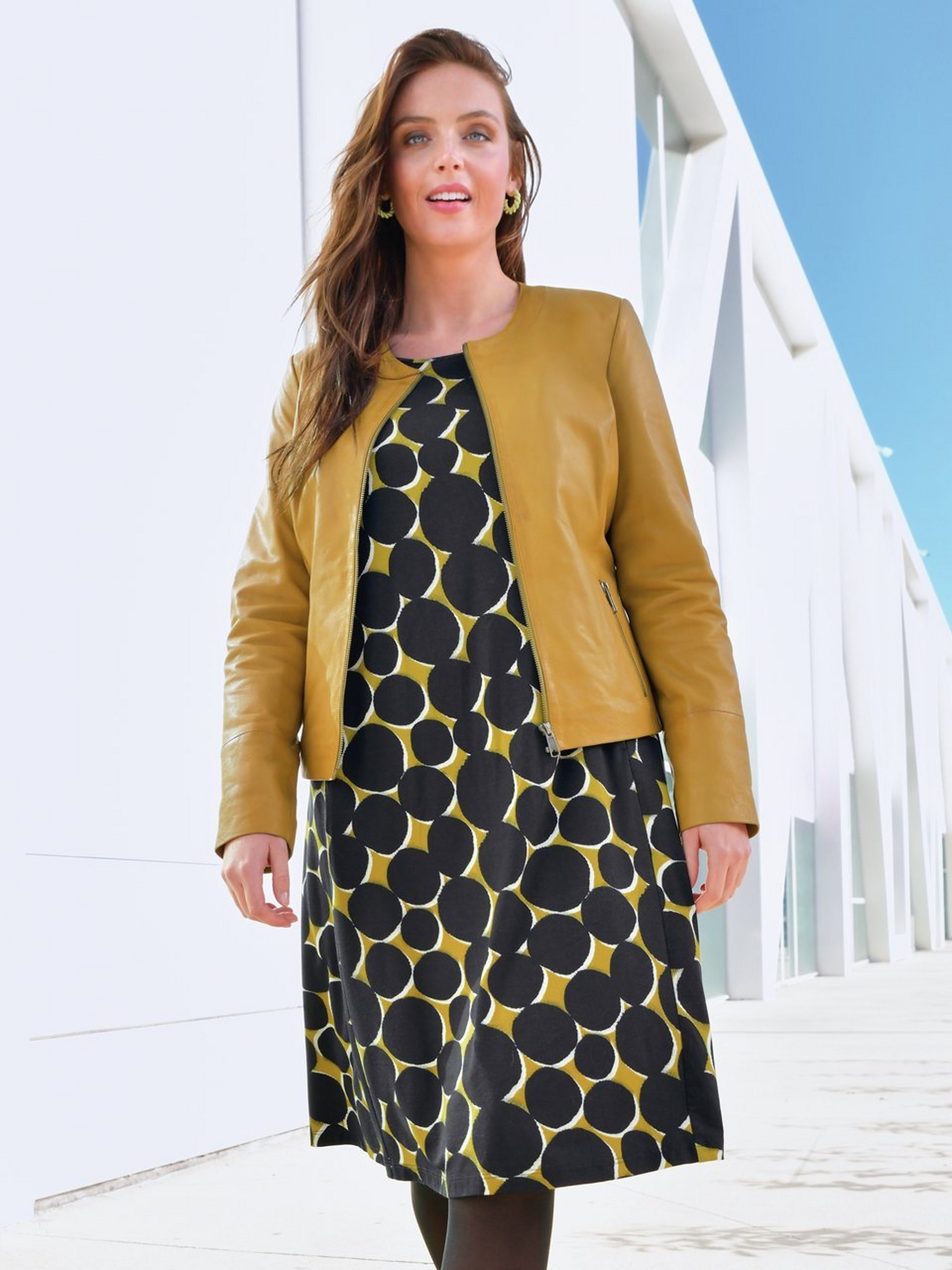 Jersey-Kleid mit 3/4-Arm