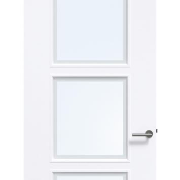 Arne & Bodil binnendeur ABD21 blank glas met matte rand - extra wit afgelakt