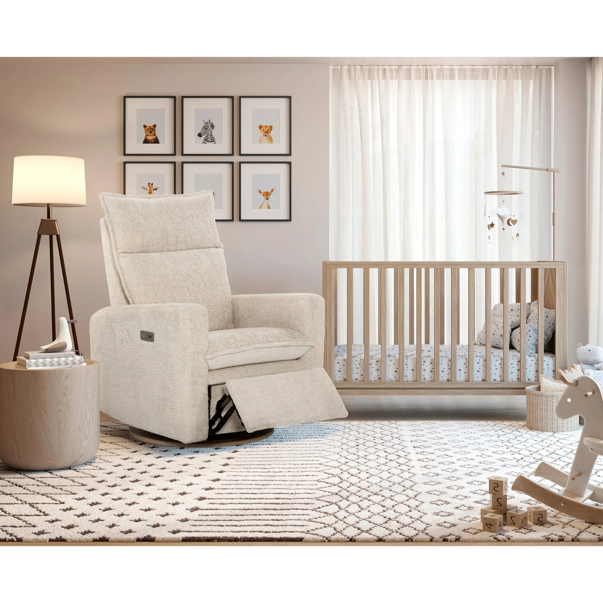 Jaymar BB Fauteuil Berçant et Pivotant Arya - Puppy Sand avec Mécanisme Électrique