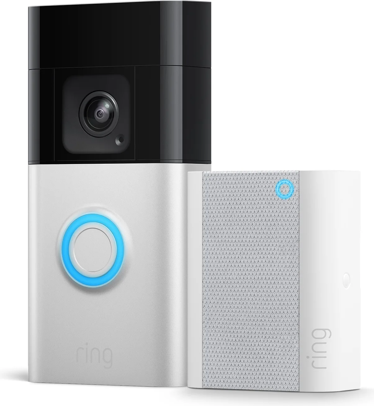 Ring Battery Video Doorbell Plus Nickel Satiné   Chime Sonnette connectée