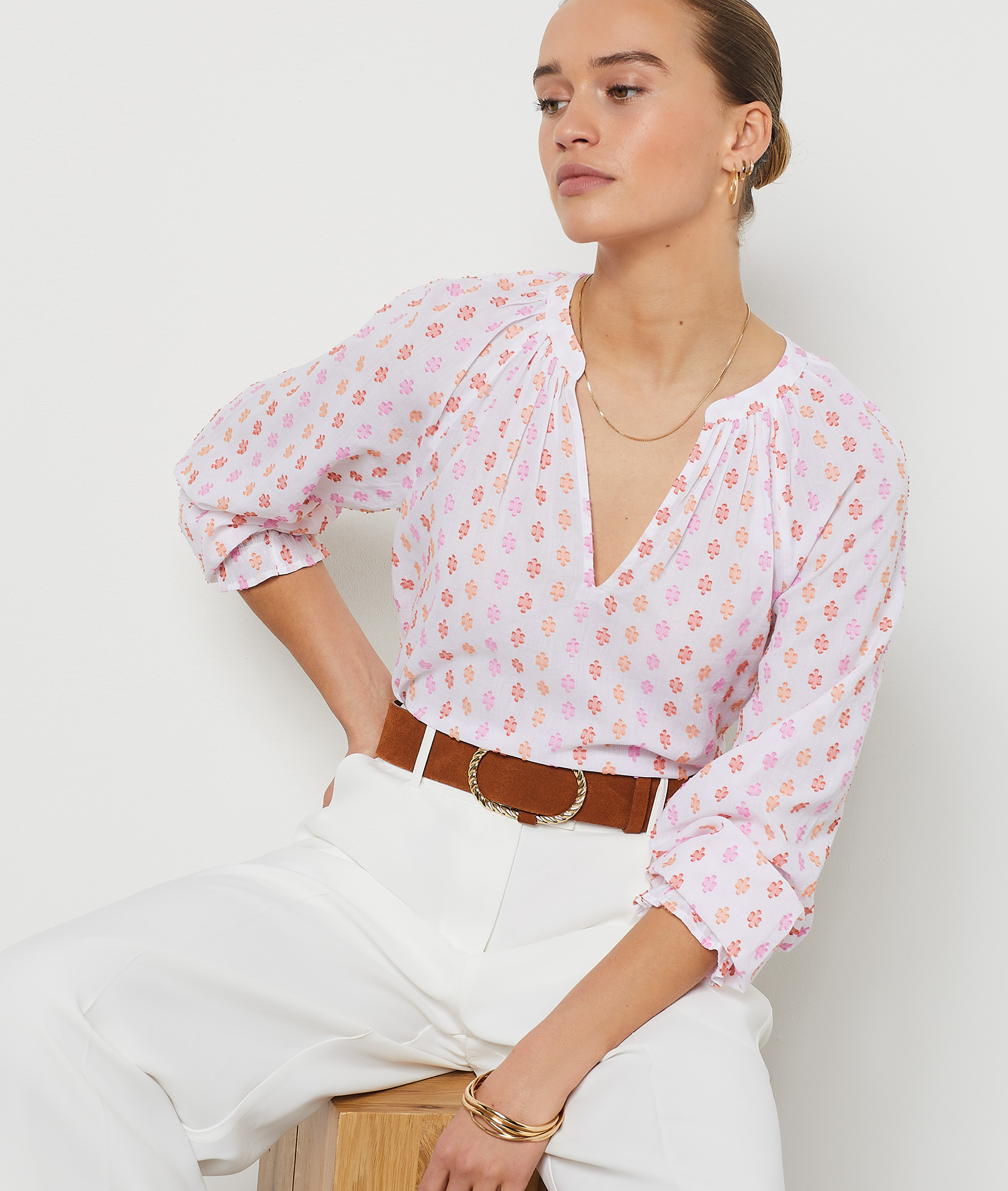 Blouse imprimée 100% coton