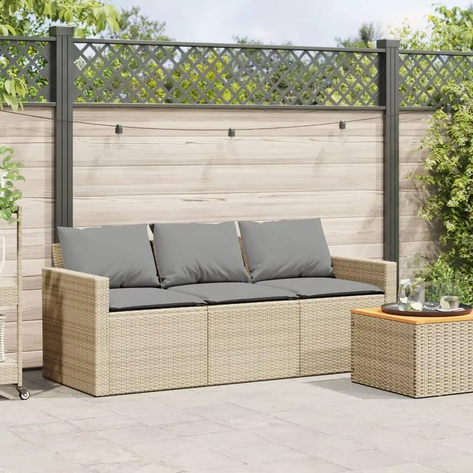 vidaXL - Tuinbank - Beige - Poly rattan