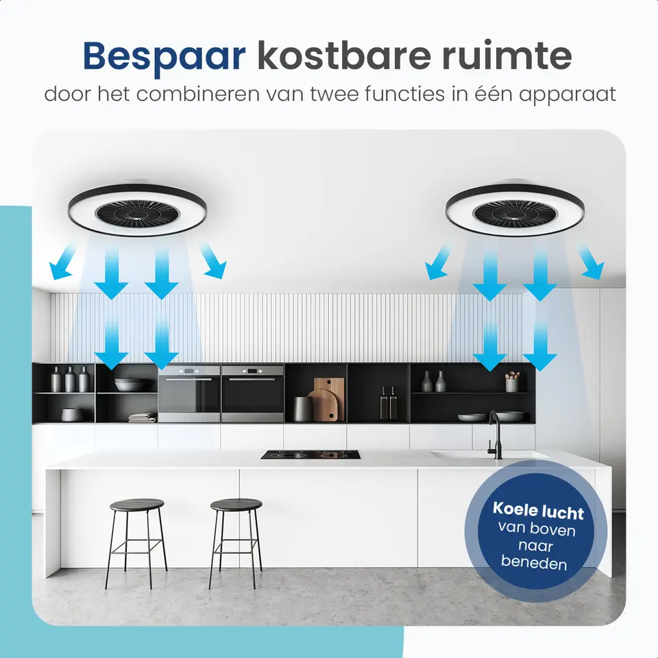 Gologi Plafondventilator met Verlichting - Ø60 cm - LED RGBW - 6 Standen