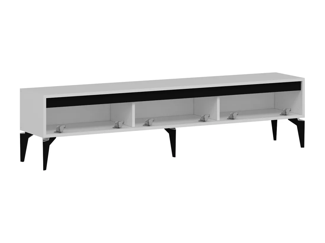 Meuble TV avec 3 portes - Blanc - MINALYA