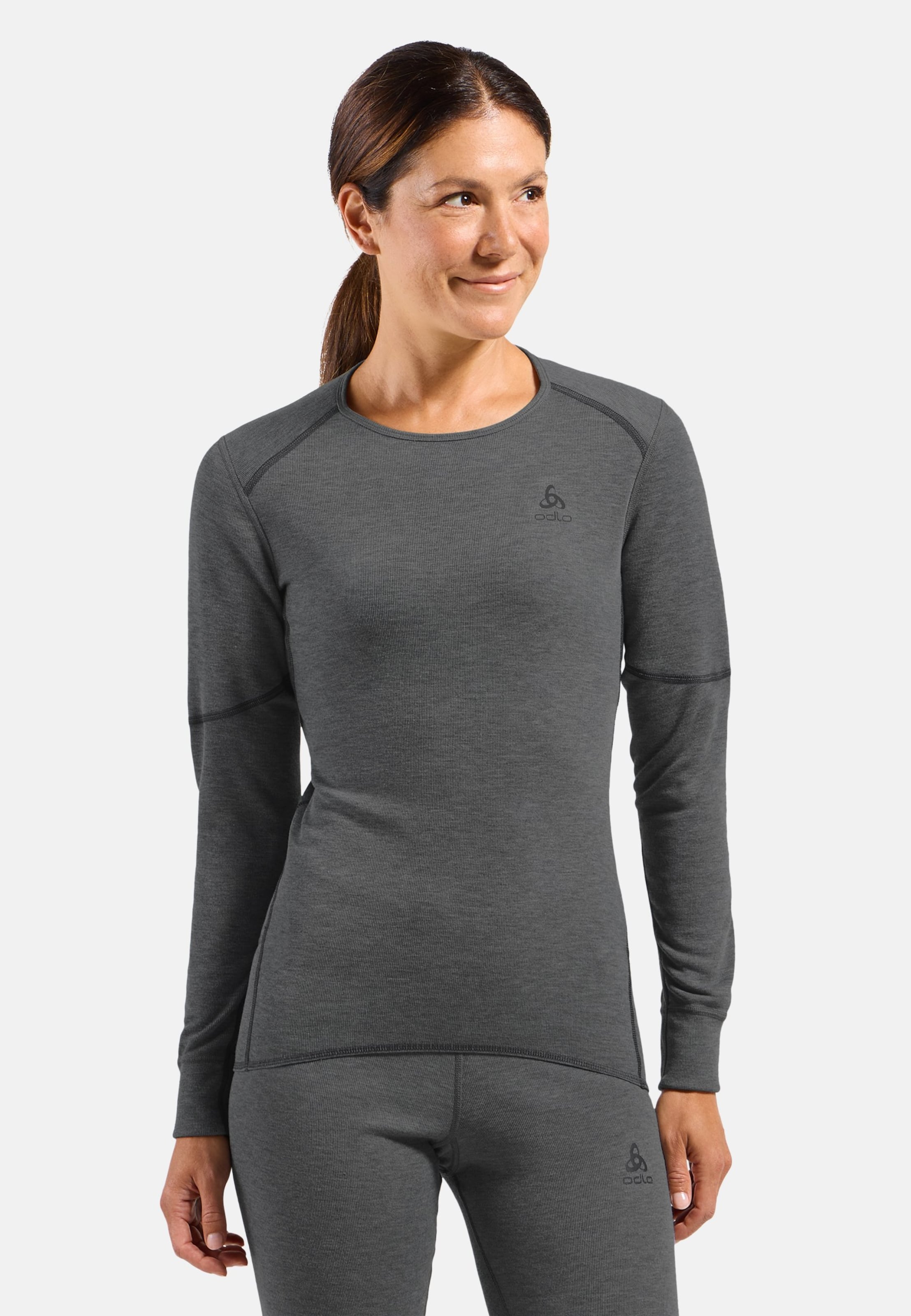 Active X-Warm Base Layer Langarmshirt in odlo steel grey melange