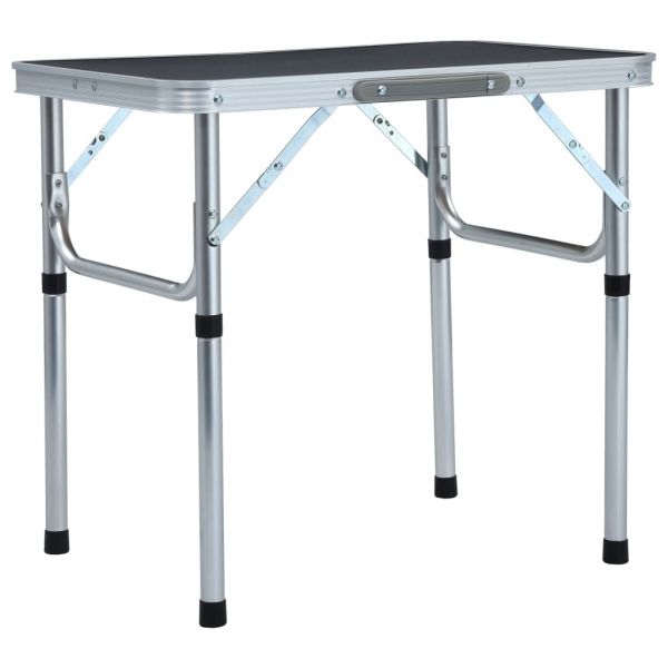 Mesa De Campismo Dobrável 60x45 Cm Alumínio Cinzento - 48180
