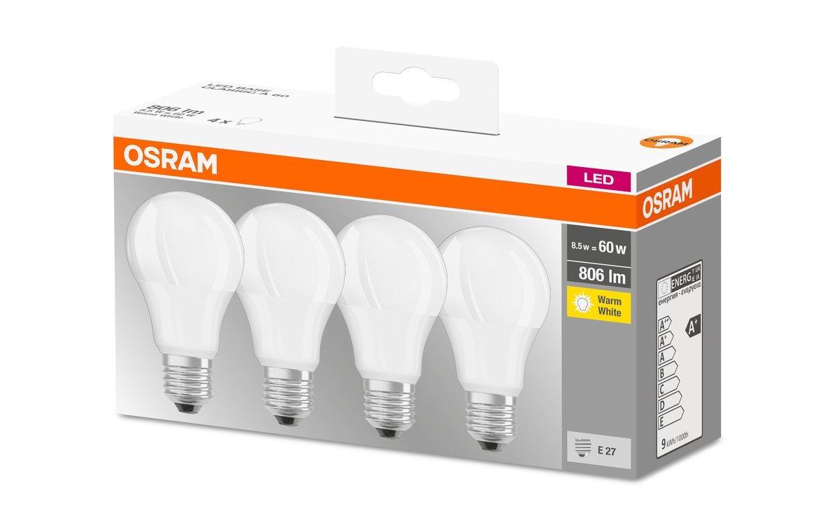 Lampe Base Retro, 8.5W, E27 Warmweiss, 4er BoxLED-Leuchtmittel
