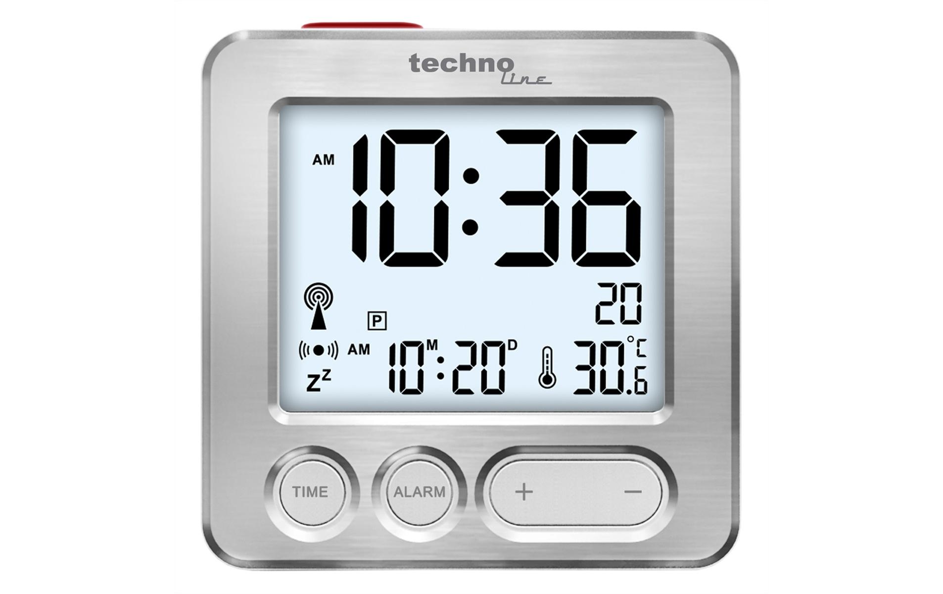 Funkwecker WT 265 SilberDigitalwecker mit Hintergrundbeleuchtung