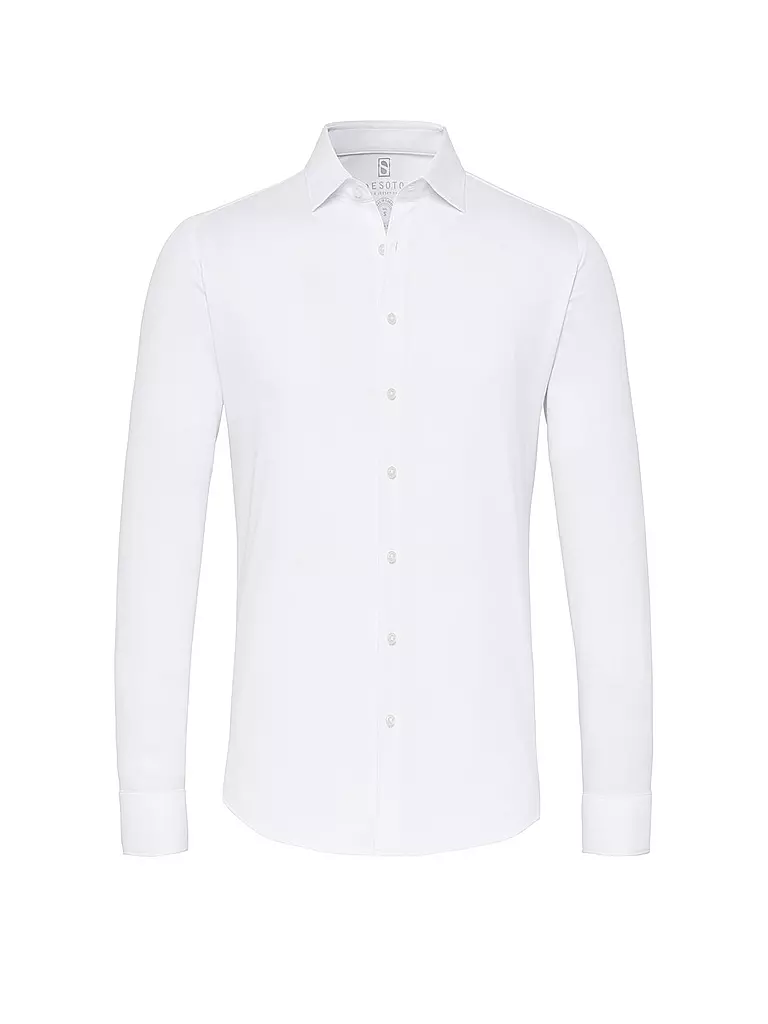 DESOTO Jerseyhemd Slim Fit weiss