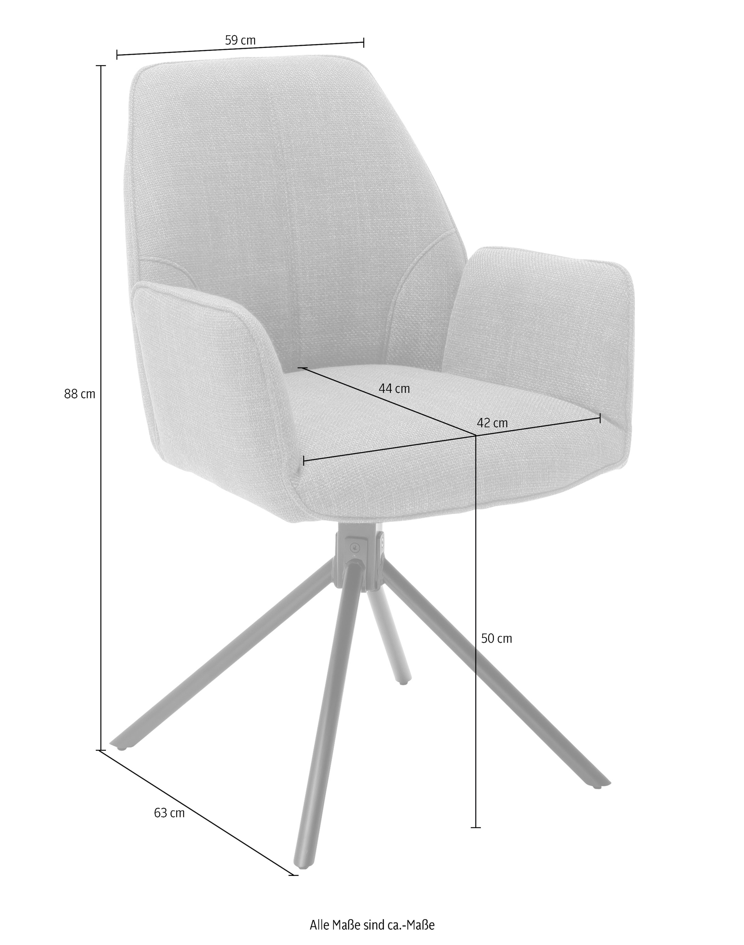 MCA furniture 4-Fussstuhl »Pemba« (Set) 2 Stk.2er-Set, 180°drehabr mit Nivellierung, Stuhl belastbar bis 120 kg