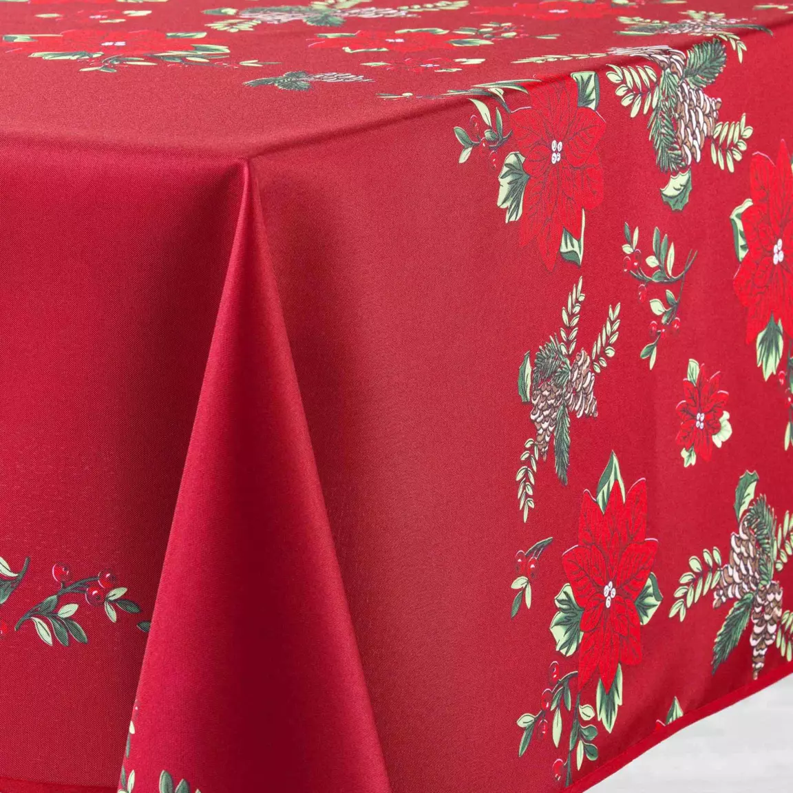 Nappe de Noël rectangulaire (150 x 240 cm) Isadora Rouge