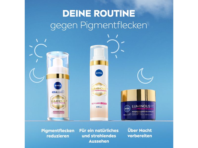 NIVEA CC Cream Cellular Luminous630 3-in-1 LSF30 Medium CC-Fluid kaschiert, reduziert und schützt vor Pigmentflecken