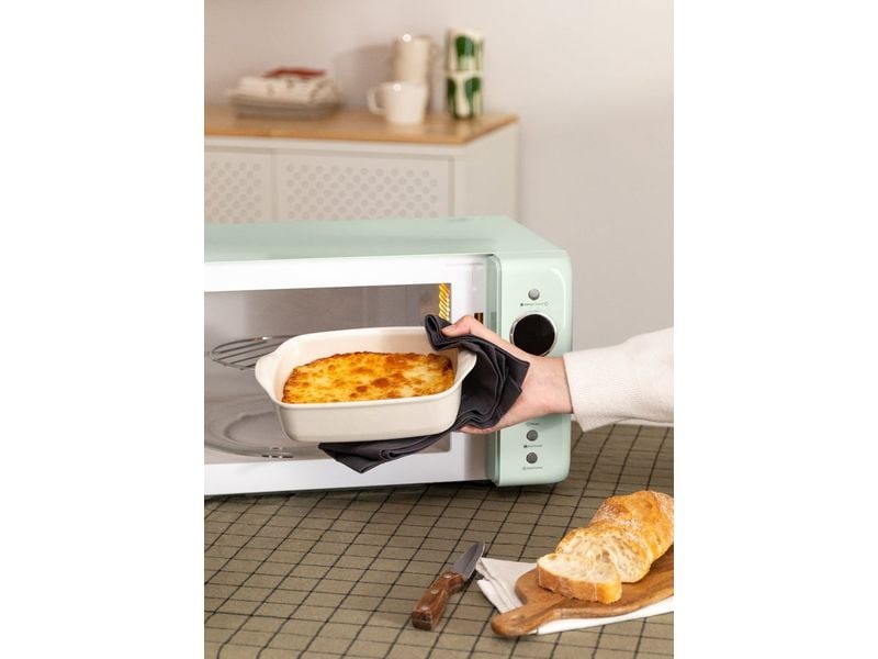 Create Mikrowelle Retro Grün Retro-Mikrowelle mit Grill, Defrost und Autocook-Funktionen