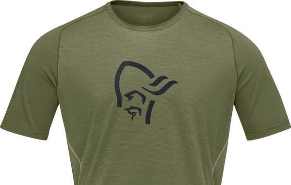 FJØRÅ  WOOL SS Herren-Merino-Kurzarmshirt  olive night  XL