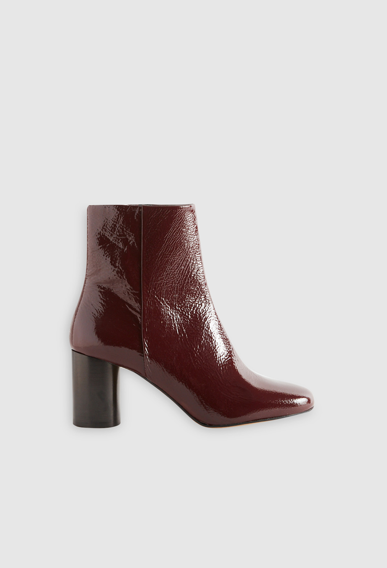Bottines bordeaux cuir vernis