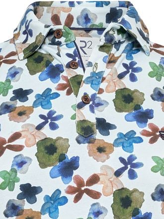 R2 Amsterdam Piqué Polo Print Multicolor 129.POLO.002-073 kopen