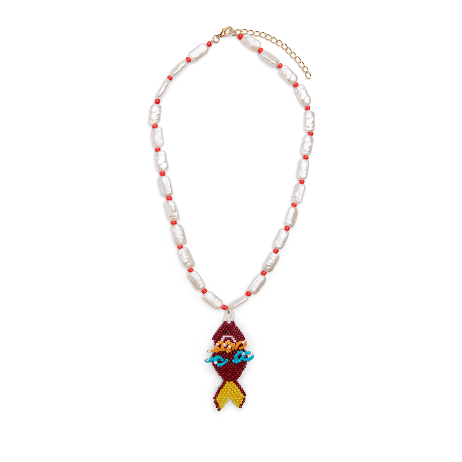 Multicolor parelketting met visje