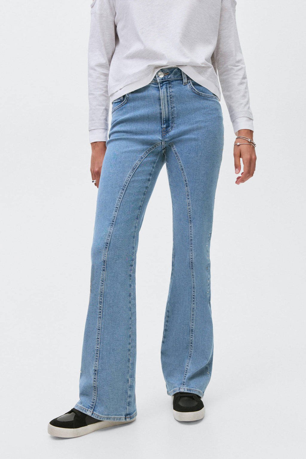 MANGO TEEN flared jeans medium blue denim