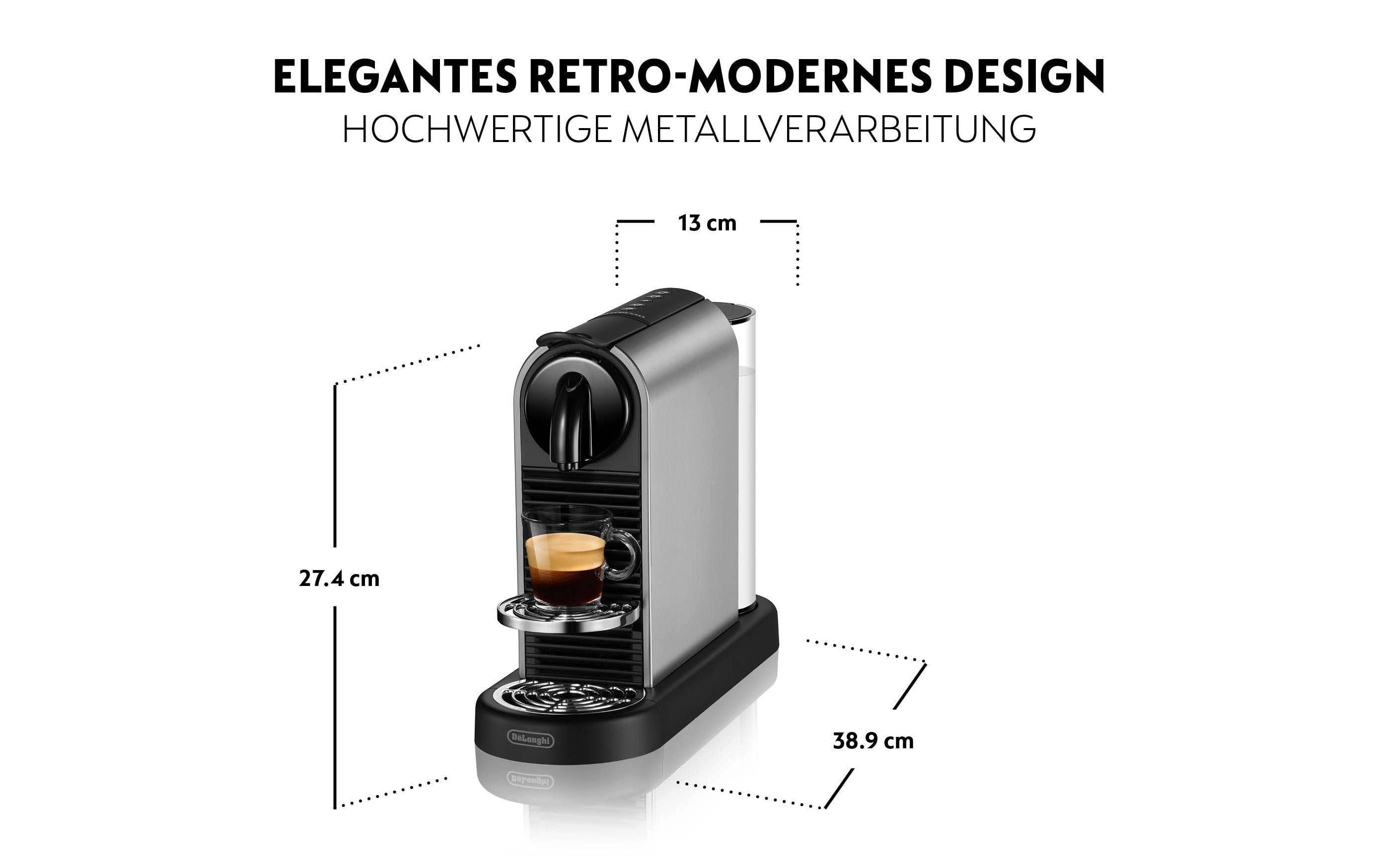 Kaffeemaschine Nespresso Citiz Platinum EN220.T Grau<br>Elegante Nespressomaschine der Original Line mit Heisswasser-Funktion