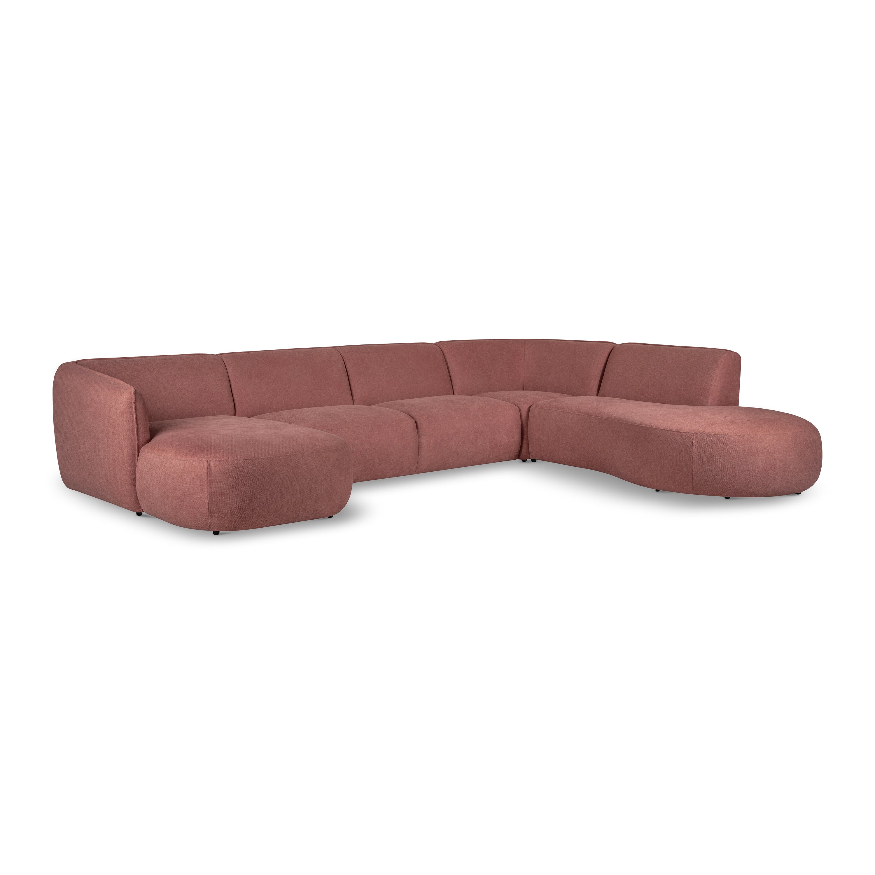 by fonQ Soft U-bank Rechts - Micro Chenille - Oud Roze