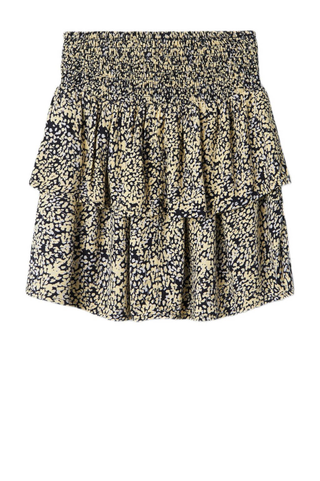 NAME IT midi rok strokenrok geel