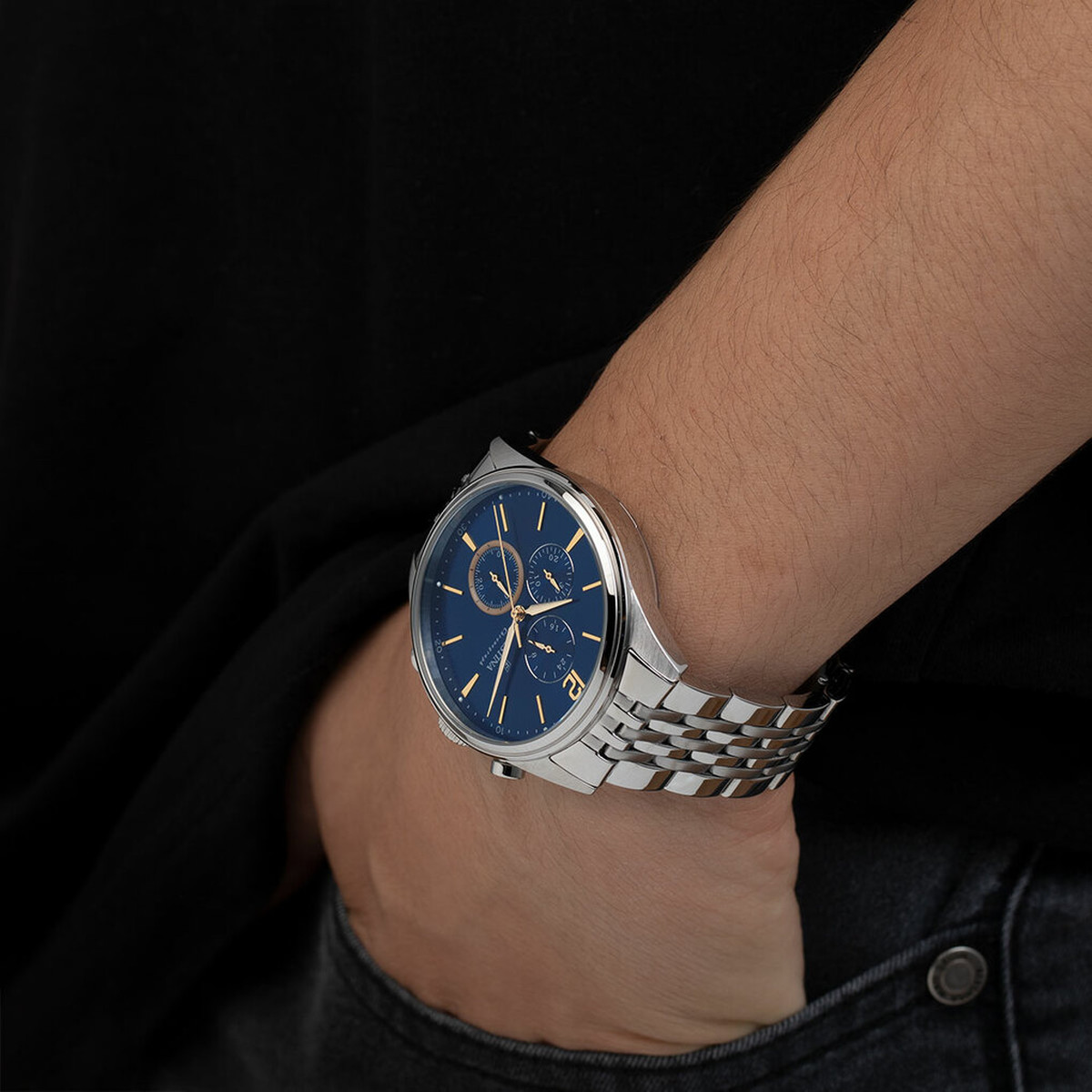 Montre FESTINA timeless chronograph homme chronographe, bracelet acier argent