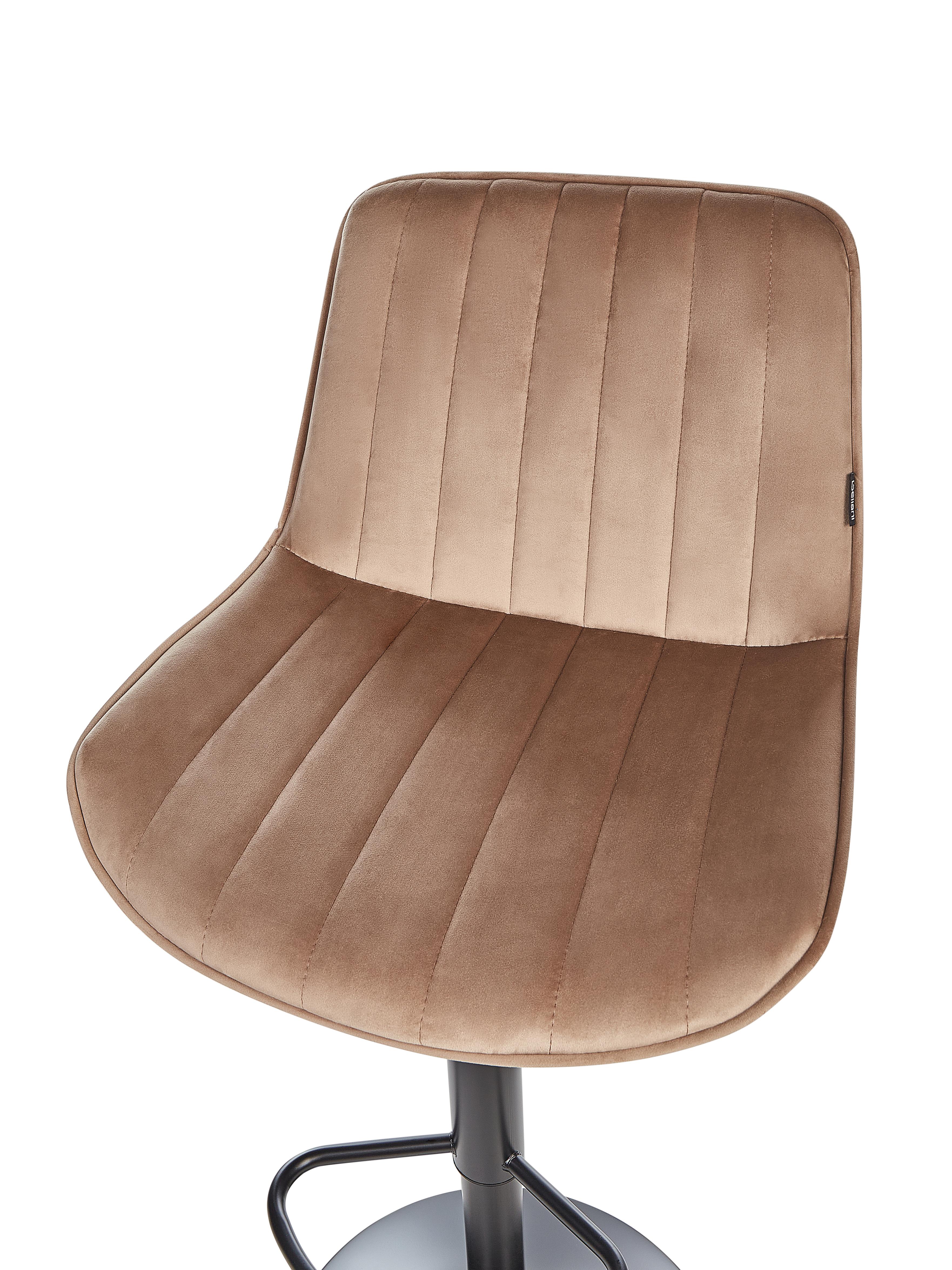 Set van 2 barstoelen DUBROVNIK Fluweel draaibaar Lichtbruin