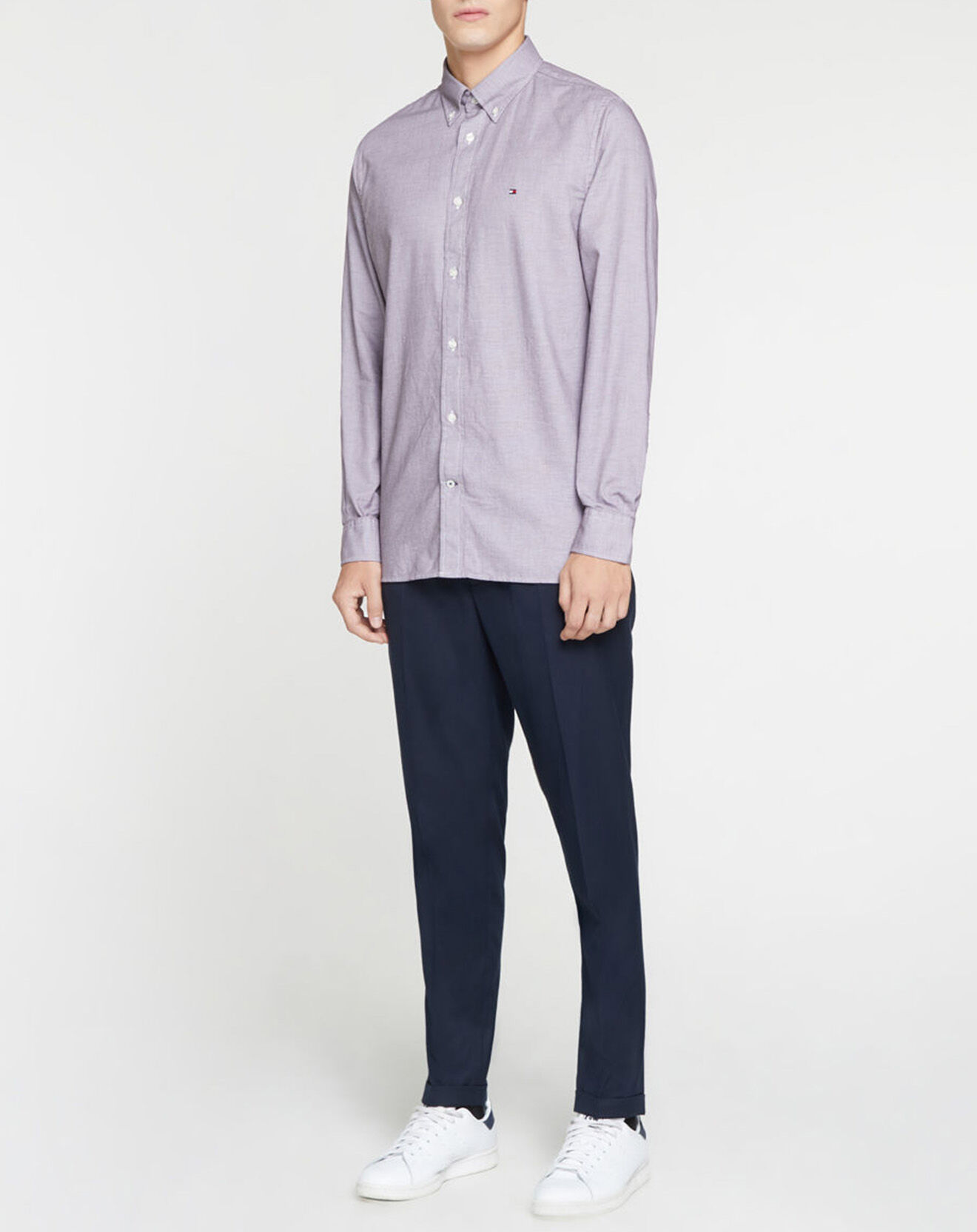 Tommy Hilfiger Chemise droite Dobby bordeaux délavé
