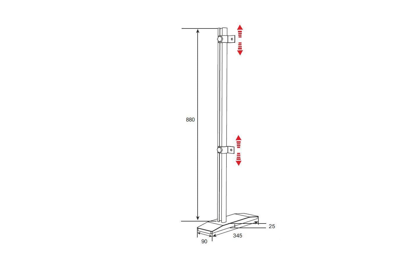 Tischständer Premium Twin 80 max. 50 kg Schwarz<br>Universelle Tischfüsse