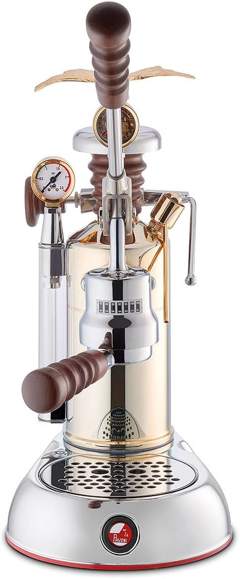 La Pavoni Handhebelmaschine Esperto Competente Chrom-Gold Espresso-Automat