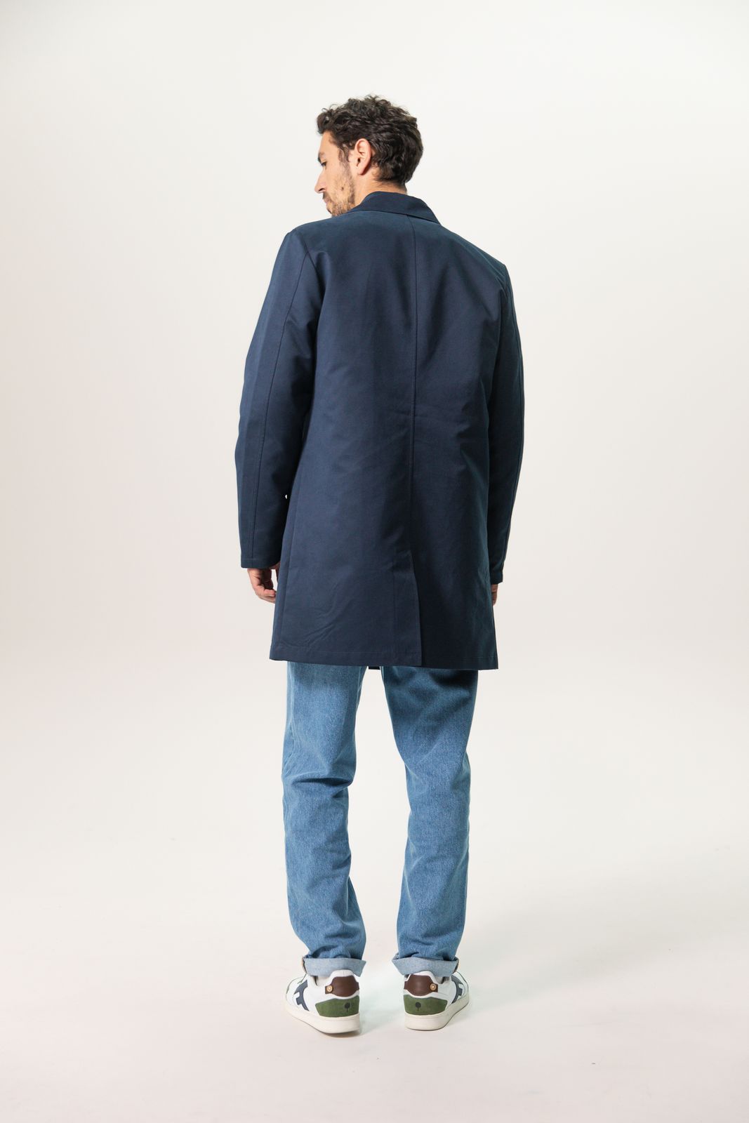 Donkerblauwe Mackintosh jas