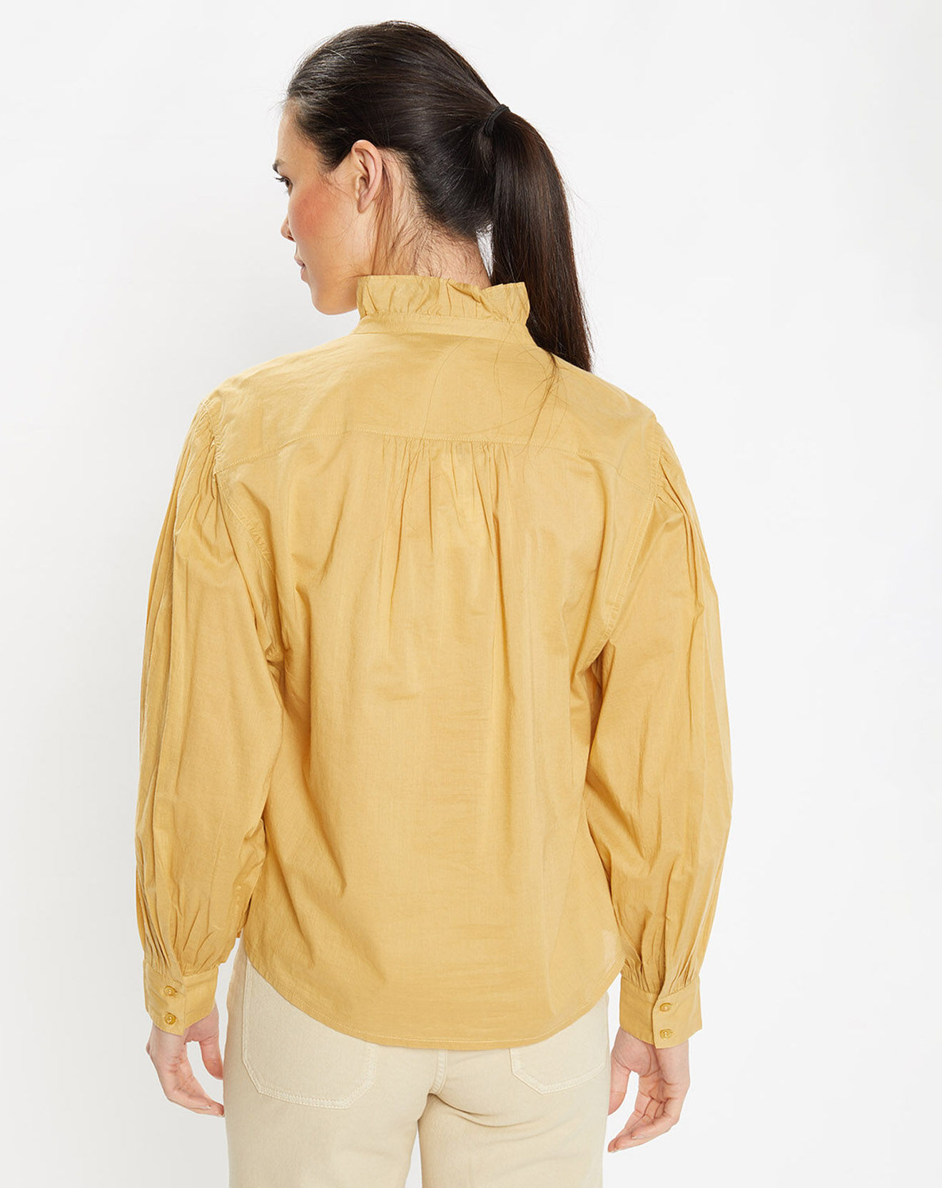 Galeries Lafayette Chemise en Coton Bio Paloma kaki clair