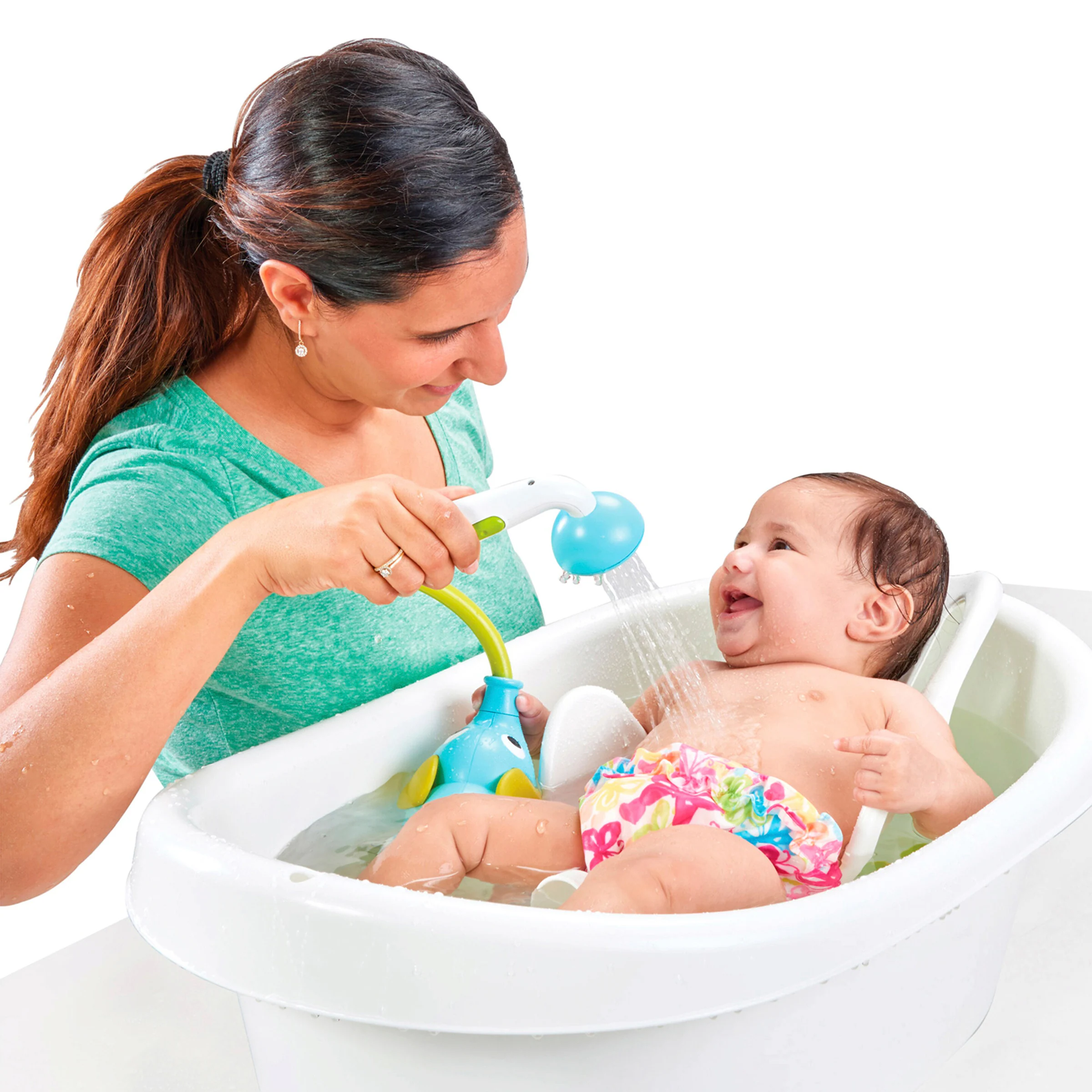 Yookidoo Babydusche Elefant hellblau/grün